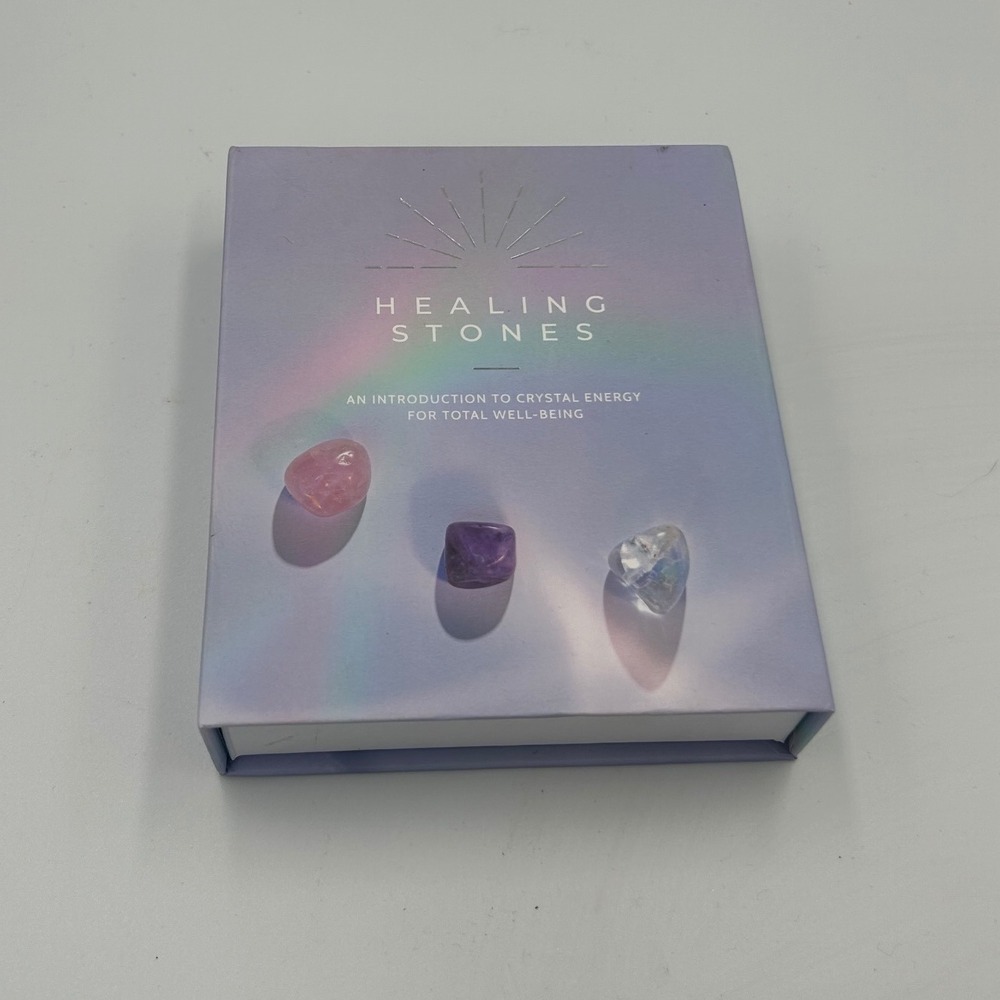 Healing Stones Crystal Energy Set 12 Piece Tumbled Gemstones with Guide Box